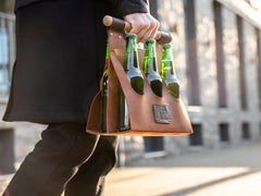 Leather Beer Carrier 6-Pack Bottle Caddy – LC_BH6