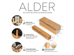 Set of Alder Carving Blocks for Wood Carving – 10 pcs – BW10 Alder