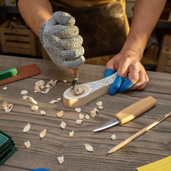 Celtic Spoon Carving Kit – DIY Carving Kit with Safety Gloves in size S