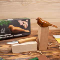Comfort Bird & Celtic Spoon DIY Set - Beginner Woodcarving Kits