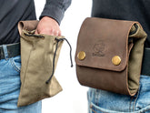 Leather & Canvas Bushcraft Foraging Belt Bag Pouch for Camping – LC_CB_01