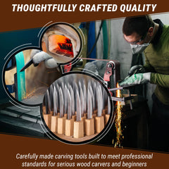 Complete Spoon Carving Tool Set – Wood Carving Set for Beginners and Pros – S14m