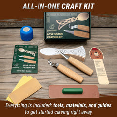 Comfort Bird & Celtic Spoon DIY Set - Beginner Woodcarving Kits