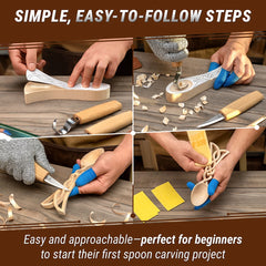 Celtic Spoon Carving Kit – DIY Carving Kit with Safety Gloves in size S