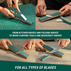 Pocket Dual-Sided Leather Paddle Strop & 2 Polishing Compounds – LS9P2