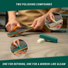 Pocket Dual-Sided Leather Paddle Strop & 2 Polishing Compounds – LS9P2