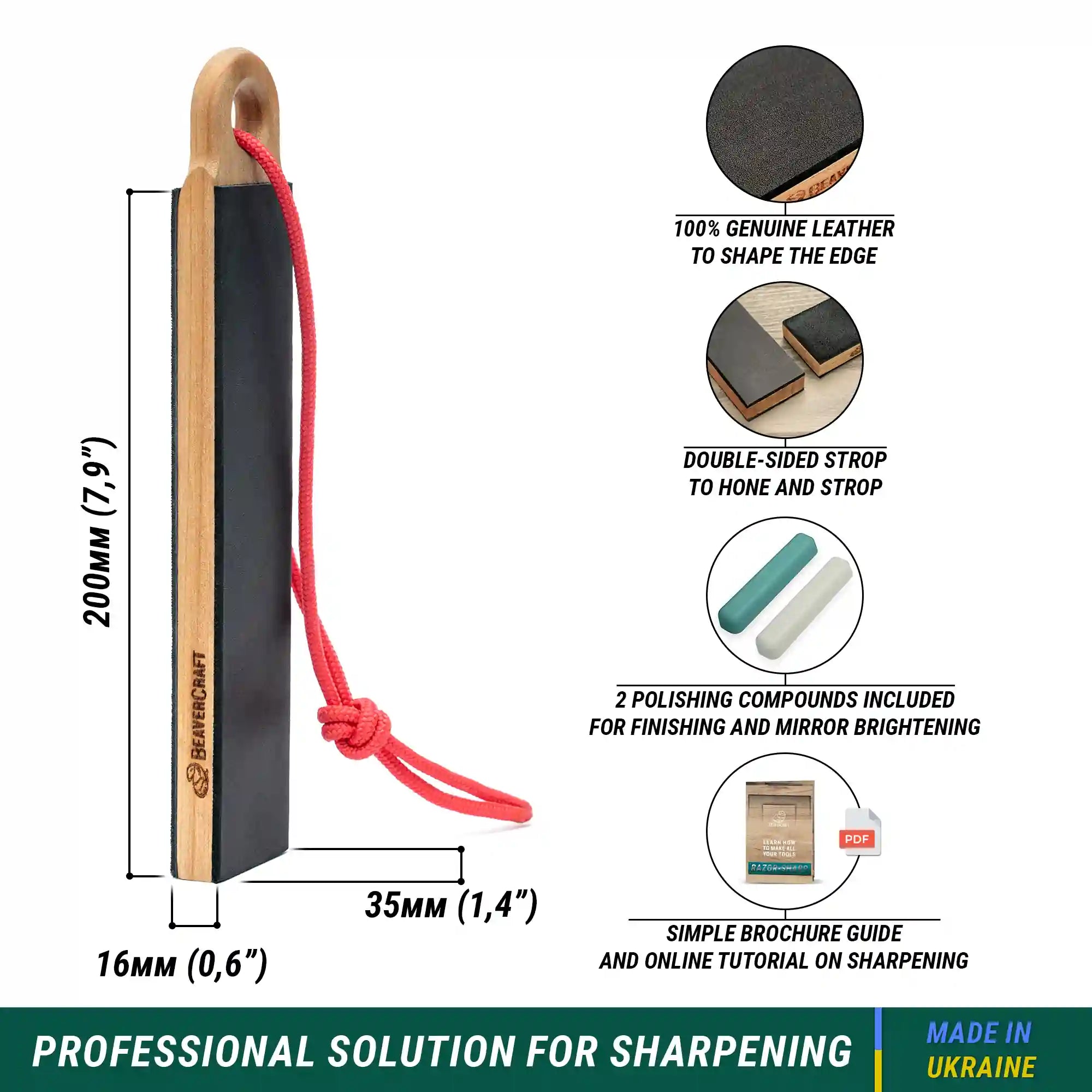 Pocket Dual-Sided Leather Paddle Strop