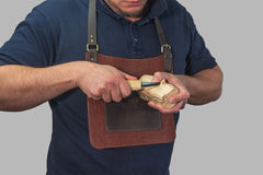 Adjustable Leather Carving Bib – Chest Protection Bib for Wood Carving / AP5