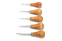 Extended Wood Carving Set of Knives, Chisels, Gouges, and Sharpening Accessories in a Tool Holder (left-handed) – S70L