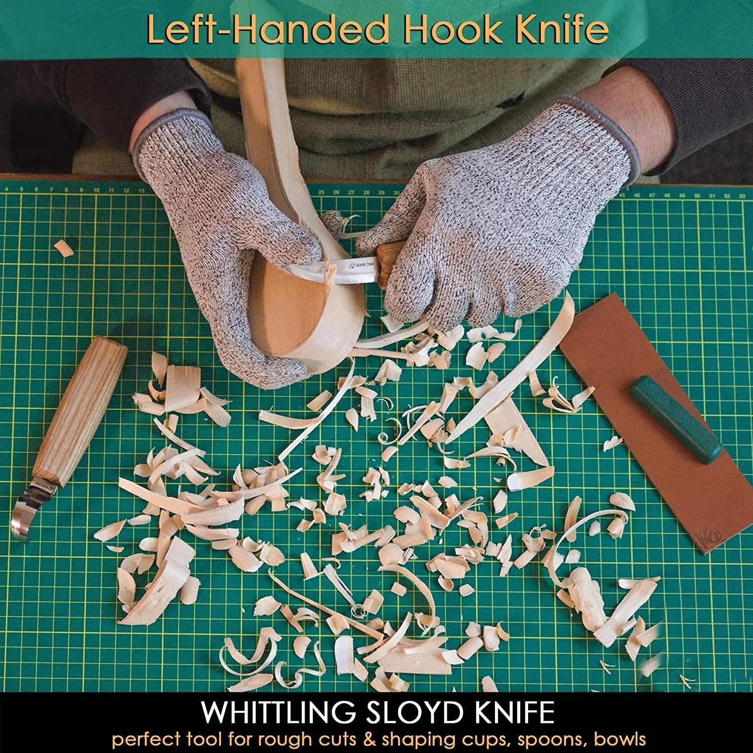 Left Handed Tools for cutting spoons from a wood