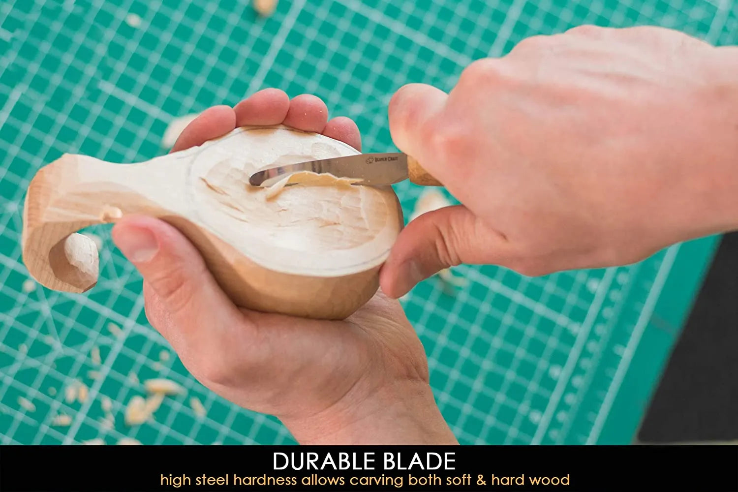Knife for kuksa bowl spoon