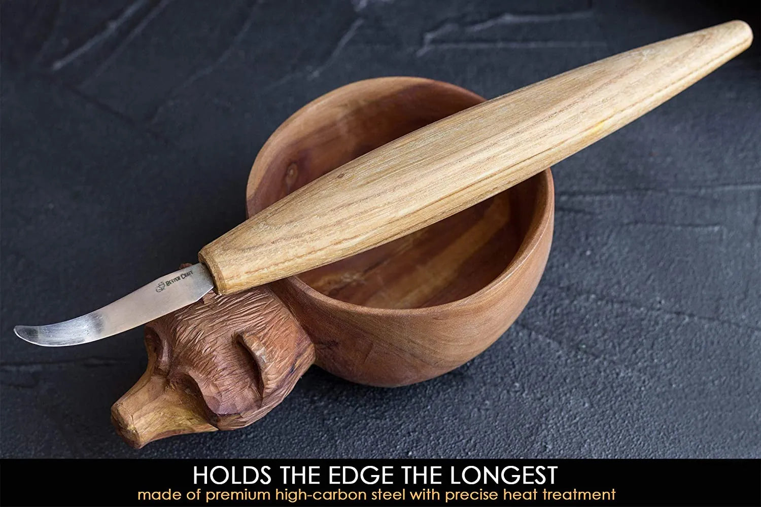 Knife for kuksa bowl spoon