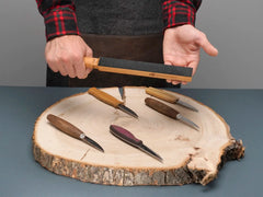 Compact One-Sided Leather Paddle Strop & Polishing Compound – LS8P1