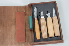Spoon Carving Set of 4 Tools in a Book Case (Left-handed) - S19L book