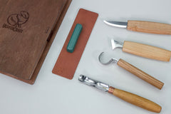 Spoon Carving Set of 4 Tools in a Book Case (Left-handed) - S19L book