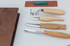 Spoon and Kuksa Carving Professional Set with Knives and Strop in a Book Case BeaverCraft - S43 book
