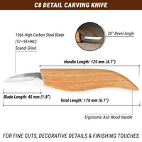 Detail Carving Knife – Wood Carving Knife for Details & Small Projects – C8