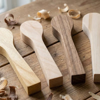 Spoon Carving Blanks Set (4 pcs) for Wood Carving – Mixed Wood (Basswood, Cherry, Mulberry, Walnut) – BB2
