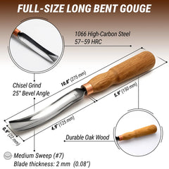 Long Bent Gouge 7L (22mm) - G7L/22