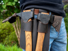 Leather Dual-Tool Holder Set - Set-AX1/AX2 – AX1 Axe + AX2 Adze + S-AX1/AX2