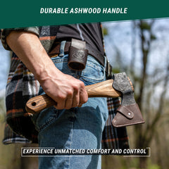 Bushcraft Carving Hatchet – Compact Multi-Purpose Steel Axe for Camping & Woodworking – AX1