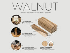 Set of Walnut Carving Blocks for Wood Carving – 10 pcs – BW10 Walnut