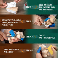 Bear Carving Kit – Complete Starter Whittling Kit for Beginners, Kids & Adults – DIY05