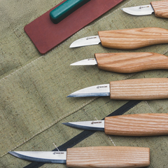 Basic Wood Carving Knives Set with Leather Strop – S58