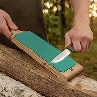 Leather Paddle Strop for Knife Sharpening – Double-Sided Leather Strop with Polishing Compound – LS1P1