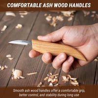 Left-Handed 3-Piece Spoon Carving Set – Wood Carving Knife Set in Tool Roll – S13L