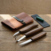 3-Piece Premium Spoon Carving Knife Set – Walnut Handle Wood Carving Knives in Leather Tool Case – S13X