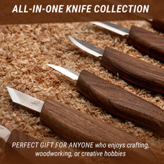 Deluxe Wood Carving Set With Walnut Handles –  S18X