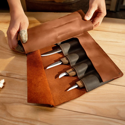 Deluxe Wood Carving Set With Walnut Handles –  S18X