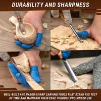 4-Piece Wood Carving Tool Set – Wood Carving Gouge Chisel Set in Tool Roll – SC01