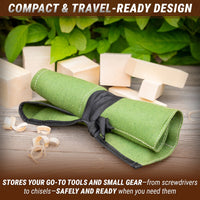 Tool Storage Roll – 4-Slot Canvas Roll-Up Tool Organizer – TR4