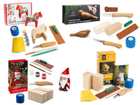 Ultimate DIY Kids Pack – Complete Wood Carving Kit Bundle with Santa, Comfort Bird, Bear & Dala Horse – BDIY01_02_05_06