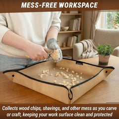 Hobby Work Mat – Wood Chip Catcher for Carving & Crafts