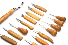Extended Wood Carving Set of Knives, Chisels, Gouges, and Sharpening Accessories in a Tool Holder – S70