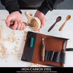 Premium Spoon Carving Set With Walnut Handles - S14X