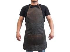 Adjustable Canvas & Leather Wood Carving Apron – Durable Workshop & Craft Work Apron / AP4