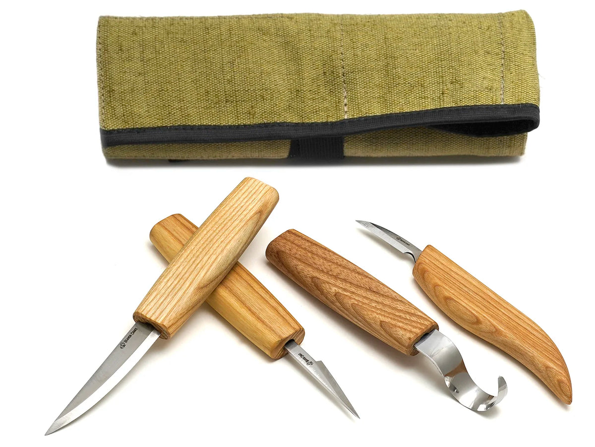 Left-Handed Wood Carving Tool Set – Whittling, Detail & Spoon Knives – S09L