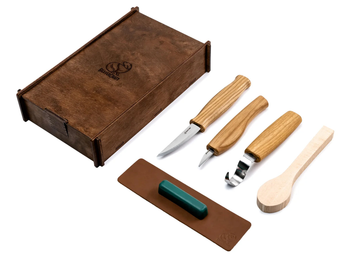 Spoon Carving Set In a Box (Left-handed) - S13LBOX