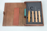 Spoon Carving Set of 4 Tools in a Book Case (Left-handed) - S19L book
