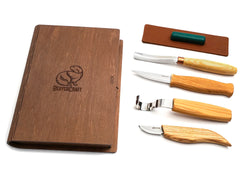 Spoon and Kuksa Carving Professional Set with Knives and Strop in a Book Case BeaverCraft - S43 book