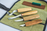 4-Piece Spoon & Kuksa Carving Set – Starter Spoon Carving Tool Set in Tool Roll – S49